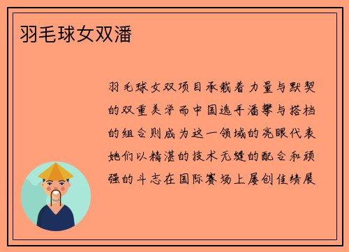 羽毛球女双潘